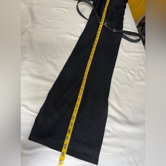 LAUREN RL Black Label Black long sleeve twist neck belted sheath dress size 16 - Picture 16 of 16